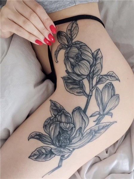 My magnolias tattoo by Maxime Buchi / MxM at Sang Bleu, Lond