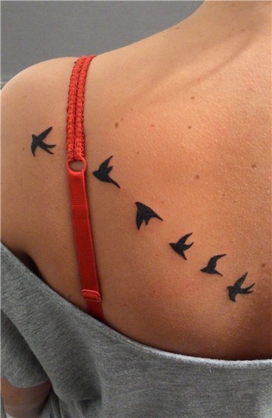 My new tattoo of six small birds Tiny bird tattoos, New tatt