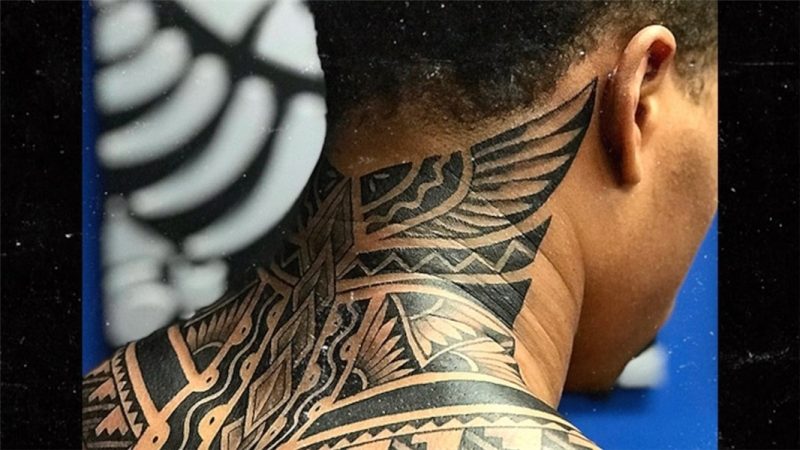 NFL's Marvin Jones Gets Sick Tribal Neck Tattoo with Footbal