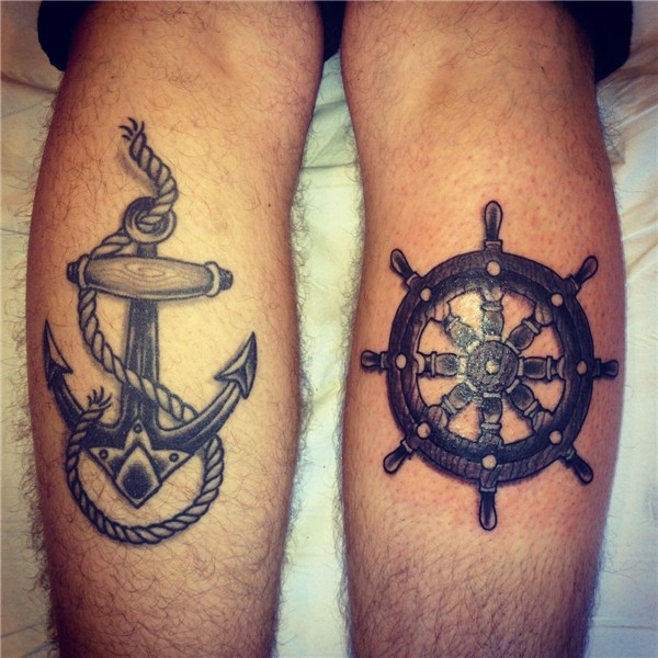Nautical Tattoo's - anchor and ships wheel Wheel tattoo, Tat