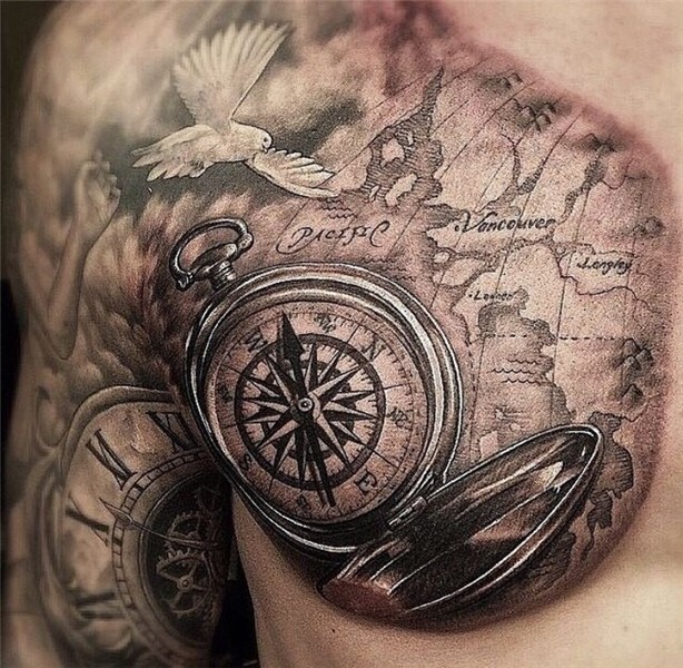 Navigate Compass tattoo, Compass tattoo design, Map tattoos
