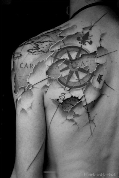 Navigation Torn Map Tattoo Tattoos for guys, Pirate tattoo,