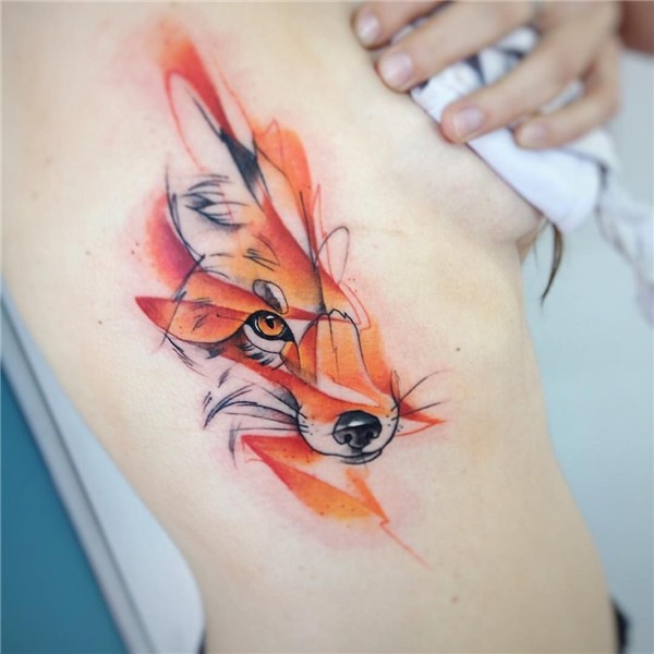 Nedielko Fox tattoo watercolor Pretty skull tattoos, Wolf ta