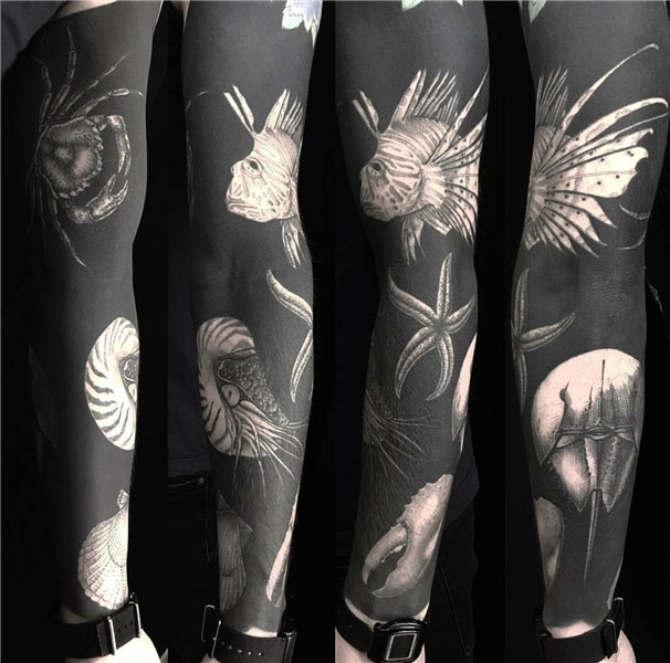 Negative space tattoo, Ocean sleeve tattoos, Sleeve tattoos