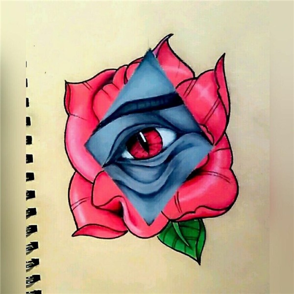 Neo Traditional Rose Tattoo