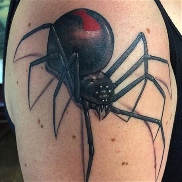 Nickquinn Design A Black Widow Tattoo On Shoulder Tatuaje de