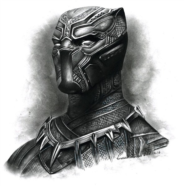 ORIGINAL Black Panther Pencil Drawing Etsy Black panther dra