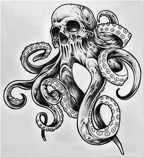 Octopus Skeleton Tattoo Design Tatuagem kraken, Tatuagens al