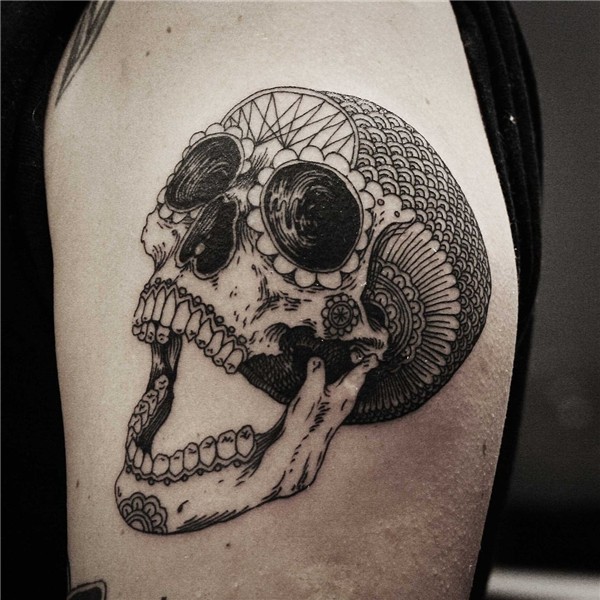 OldManTriple Skull tattoo, Sugar skull tattoos, Tattoos