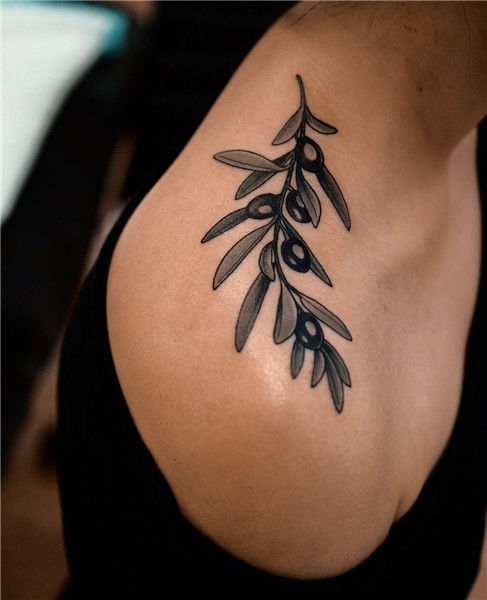 Olive branch tattooed at @seventhsontattoo ❤ using @blackcla