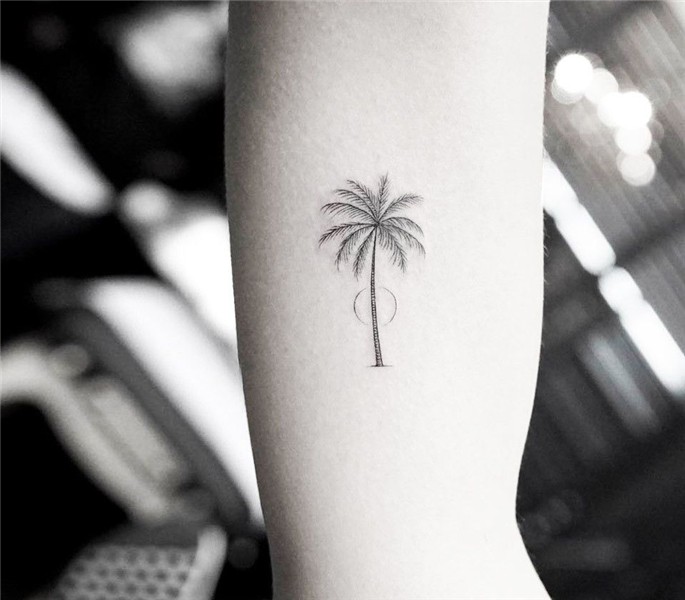 Palm Tree Tattoo Small Palm tattoos, Tree tattoo ankle, Tree