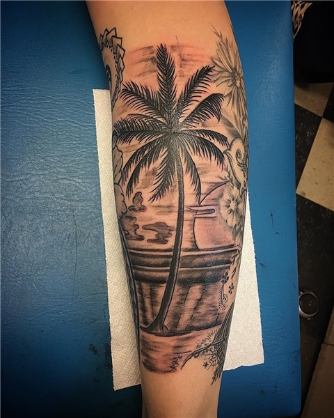 Palm tree tattoo, Palm tattoos, Tree sleeve tattoo