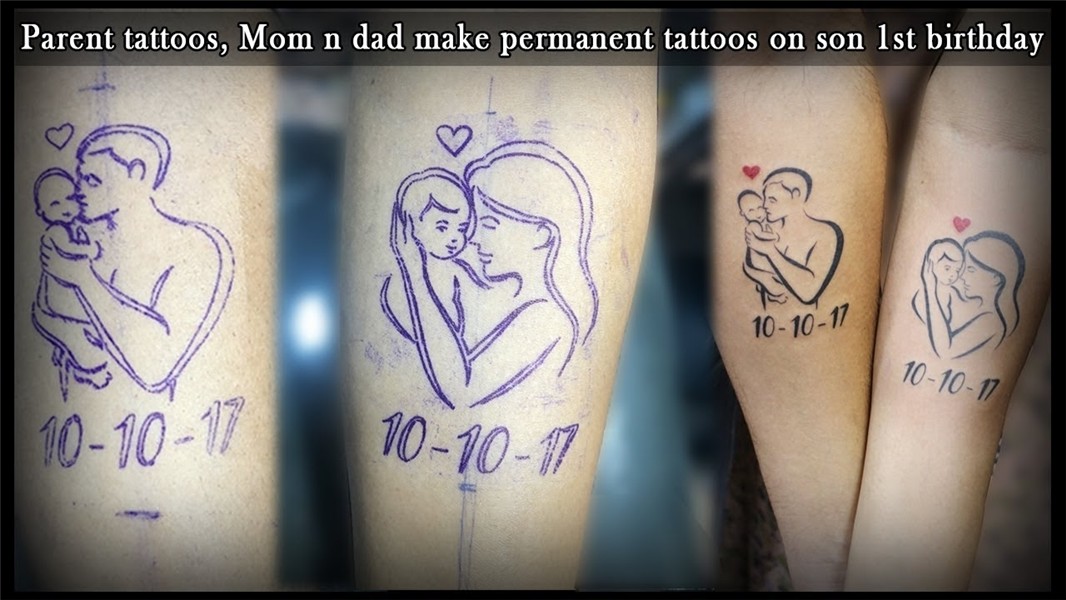 Parent tattoos, Mom n dad make permanent tattoos on son 1st