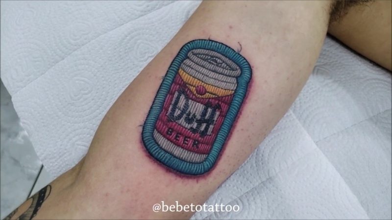 Patch Tattoo Duff , The Simpsons Tatuagem bordada Embroidery