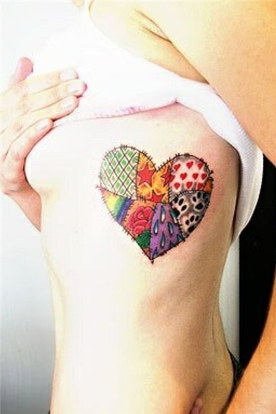 Patchwork heart tattoo Tatuajes bonitos, Tatuajes impresiona
