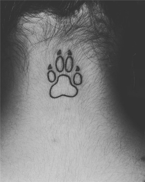 Paw print tattoo on the back of my neck for my dog Tattoos,