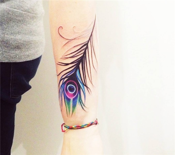 Peacock feather tattoo by Sasha Unisex Photo 15758