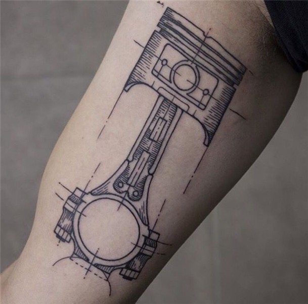 Pin by Alex Rubicon on Body Canvas Engine tattoo, Piston tat