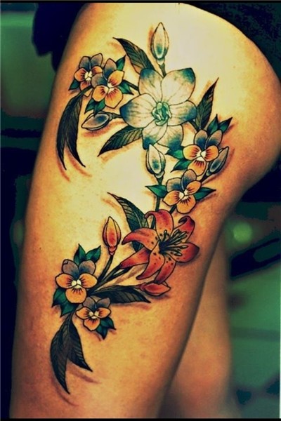 Pin by Amber Hudson on Tattoosss Girl leg tattoos, Girl thig