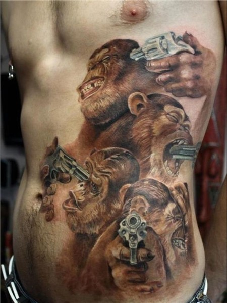 Pin by Amy on tattoos Monkey tattoos, Evil tattoo, Tattoos g