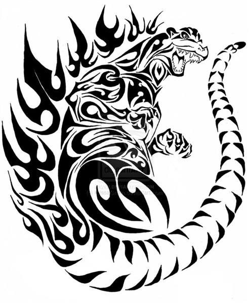 Pin by Annie K on Tat 3 Godzilla tattoo, Tribal tattoos, Mon