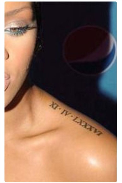 Pin by Bethany Douglas on Tattos Rihanna tattoo, Roman numer