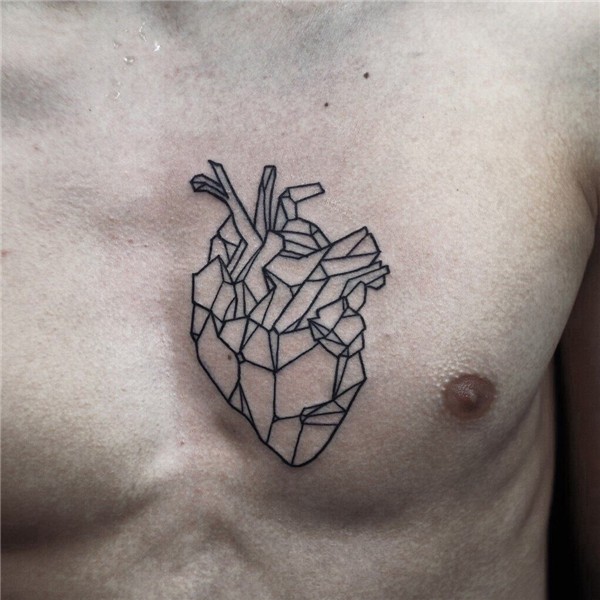 Pin by Bos Jorge on Ink Geometric heart tattoo, Small chest