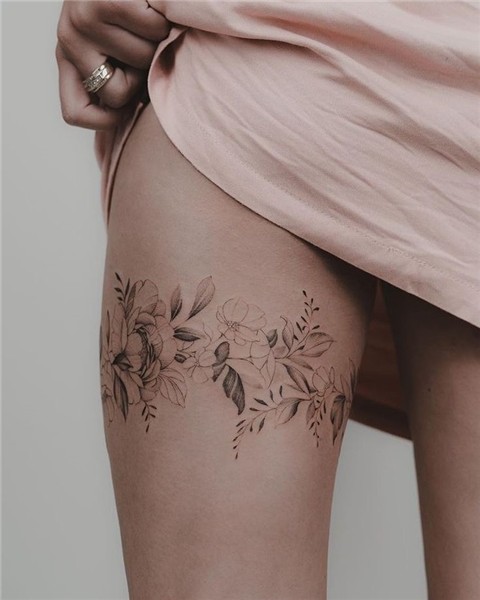 Pin by Catreen-143 on Inked (my camera roll) Floral thigh ta