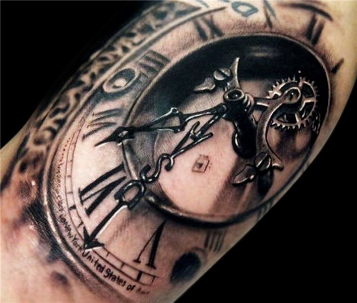 Pin by Duda Gsxr on Black & Grey Time tattoos, Clock tattoo,