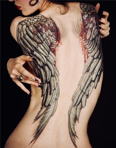 Pin by Jeanette Laskey on Wing tattoos Angel tattoo for wome