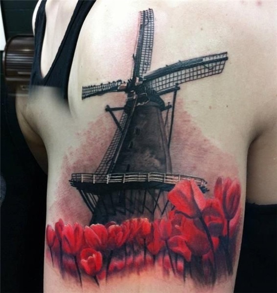 Pin by Jennifer Ray on Tattoos Windmill tattoo, Tulip tattoo