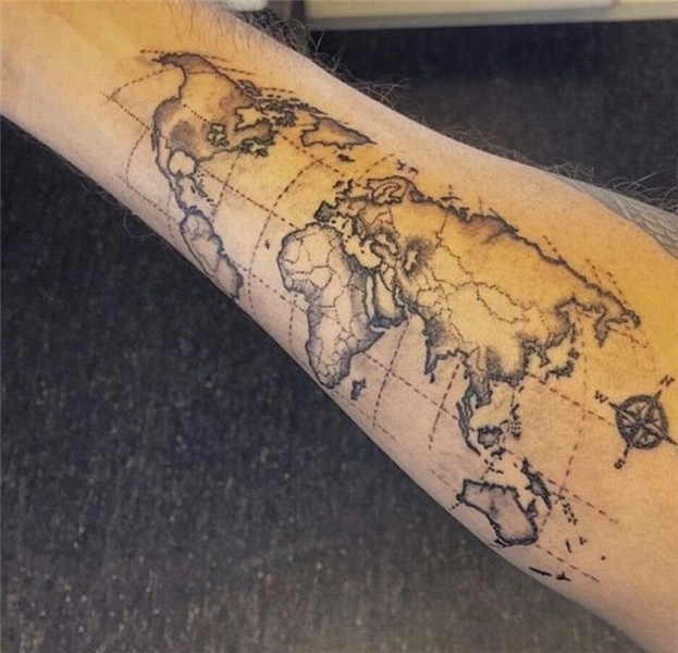 Pin by Liam Davies on Tattoos Map tattoos, World map tattoos