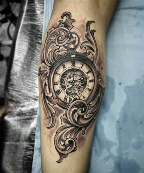 Pin by Rachel on Tattooed Pocket watch tattoos, Filigree tat