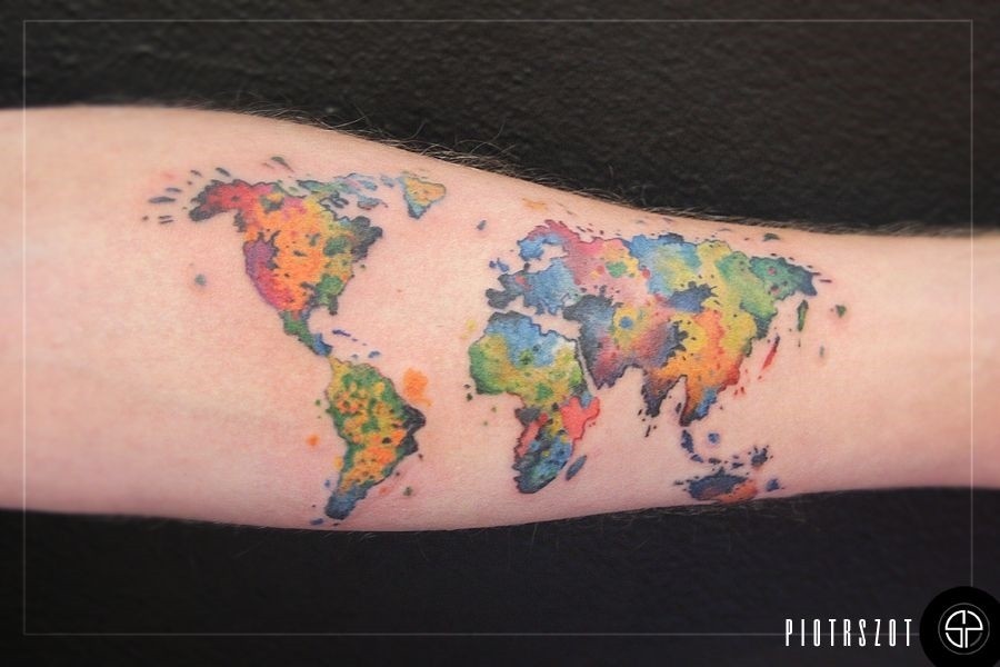 Pin by Scarlett on InkWELL World map tattoos, Map tattoos, S