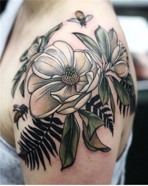 Pin by TaraFisch on tattoos. Magnolia tattoo, Sleeve tattoos