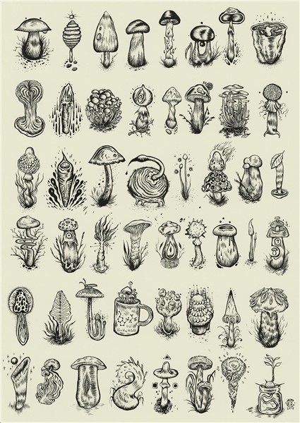 Pin by goc on Pretty Things Mushroom drawing, Art sketches,