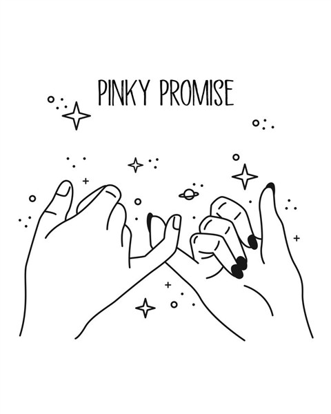 Pinky Promise Sticker by Mambo Art - White Background - 3