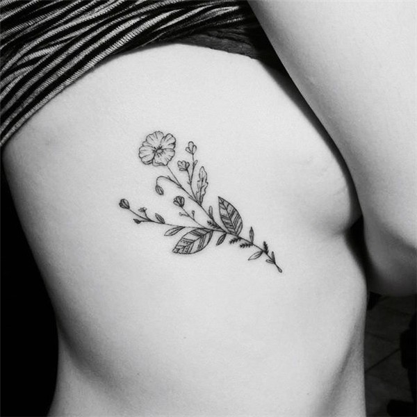Pinterest: *Linell* Tattoos on side ribs, Small flower tatto