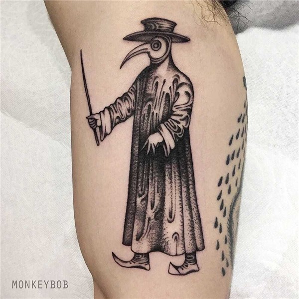 Plague doctor tattoo by tattooist Monkey Bob - Tattoogrid.ne
