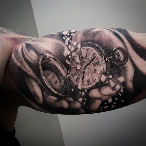 Pocketwatch timepiece tattoo by @matt_parkin_tattoos @Soular