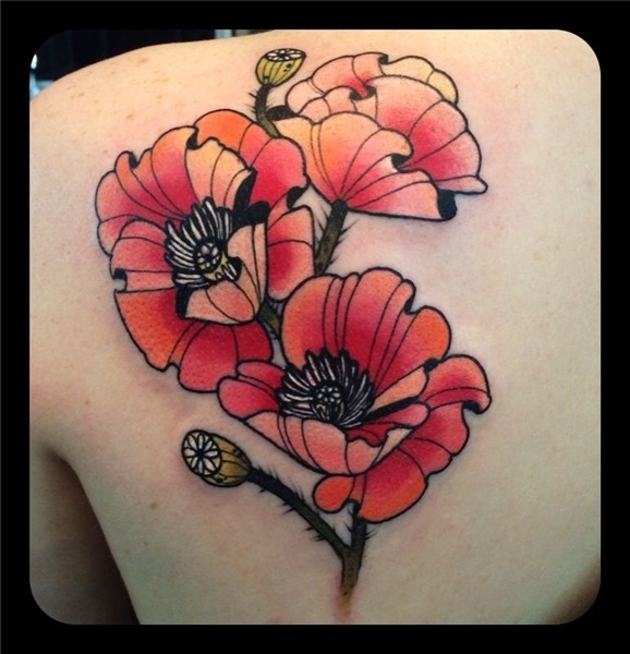 Poppies tattoo by Kari Grat Poppies tattoo, Traditional popp