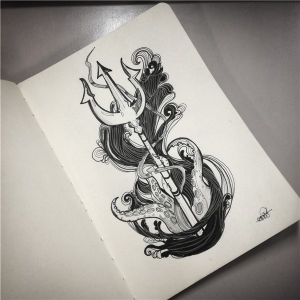 Poseidon's Trident Tattoo Design - Steemit