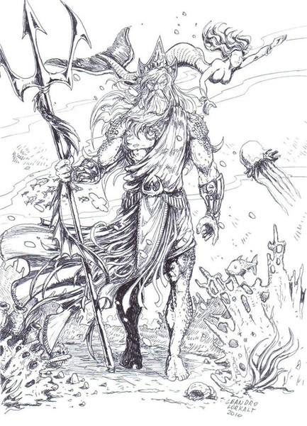 Poseidon by lorkalt on deviantART Poseidon tattoo, Mythology