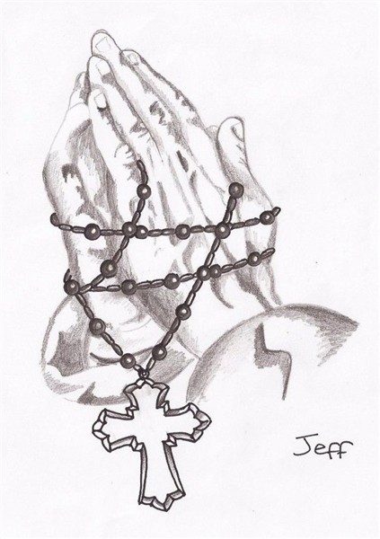 Praying Hands With Rosary Drawings posted by Christopher Cun