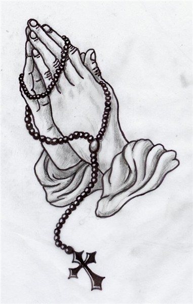 Praying Hands With Rosary Tattoo Designs drawing free image