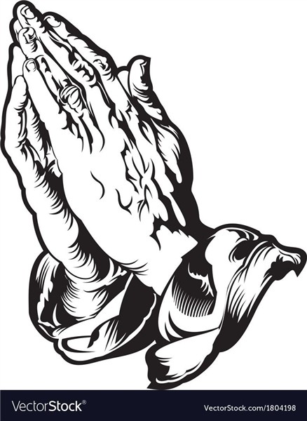 Praying Hands tattoo - bw. Download a Free Preview or High Q
