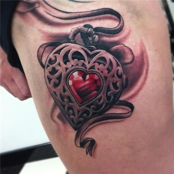 Pretty locket tattoos Heart tattoo designs, Gem tattoo, Hear