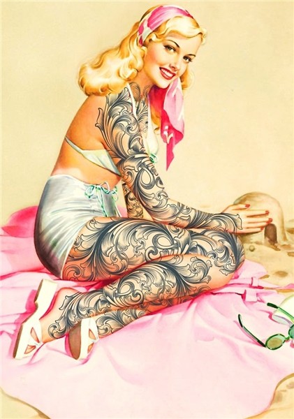 Procreate / Affinity Photo - Tattooed pin up A project don.