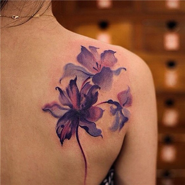 Purple Back Flower Tattoo - MyBodiArt.com Tattoos for women,