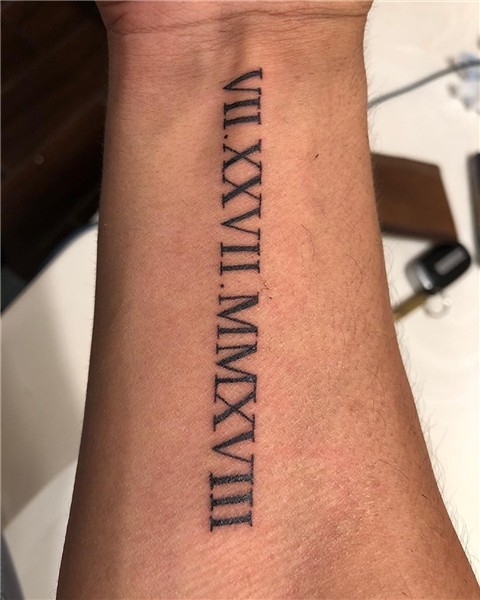 ROMAN NUMERAL TATTOO goddessbeautylounge.com #BayArea #Brent